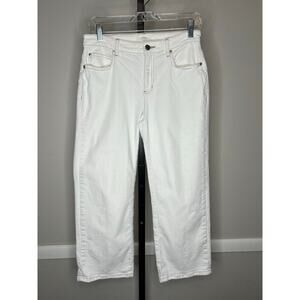 Eileen Fisher White Organic Cotton Straight Leg Jeans Size 2